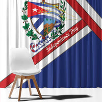 Cuba Independence Day Window Curtain Patria o Muerte Venceremos Curve Flag Style - Wonder Print Shop
