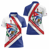 Cuba Independence Day Women Polo Shirt Patria o Muerte Venceremos Curve Flag Style - Wonder Print Shop