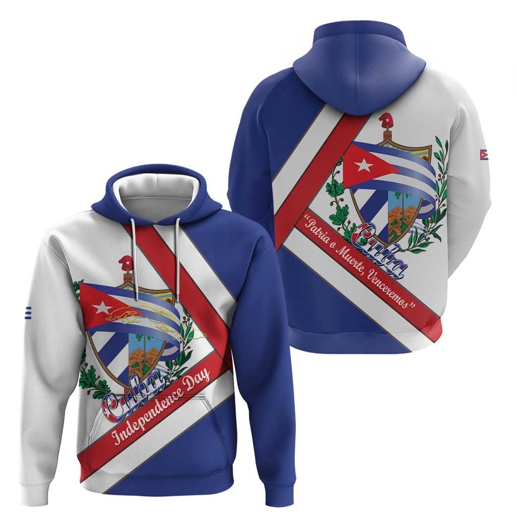 Cuba Independence Day Zip Hoodie Patria o Muerte Venceremos Curve Flag Style - Wonder Print Shop