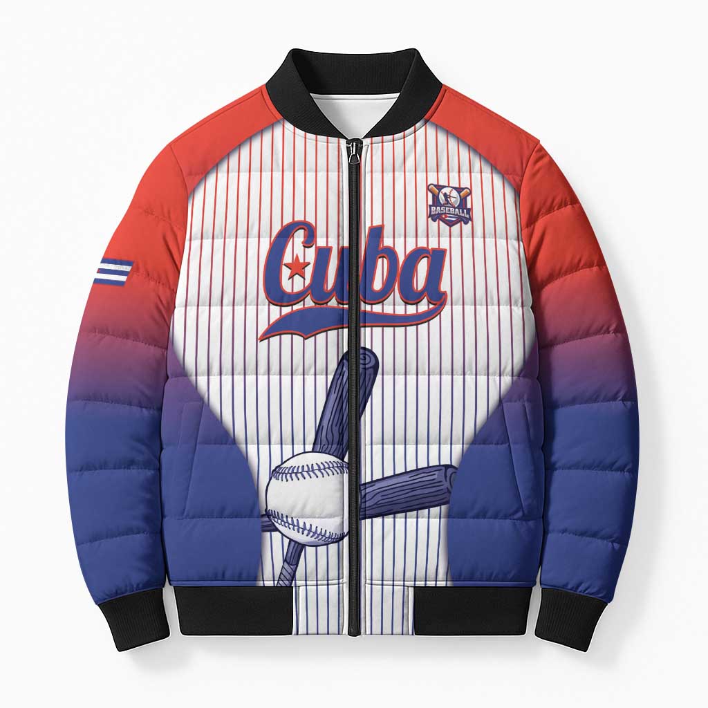 Cuba Baseball Custom Bomber Puffer Jacket 2026 Go Champions White Version - Wonder Print Shop