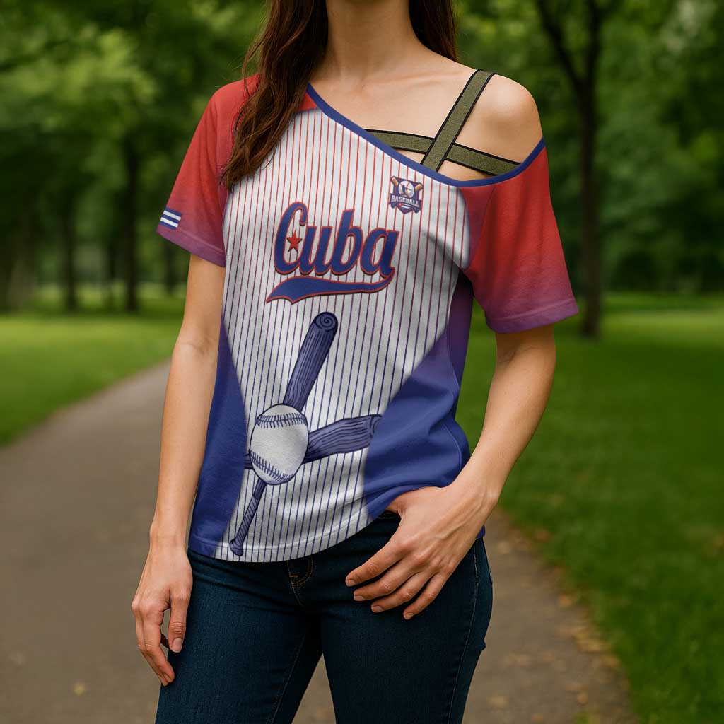 Cuba Baseball Custom Cross Shoulder Shirt 2026 Go Champions White Version - Wonder Print Shop