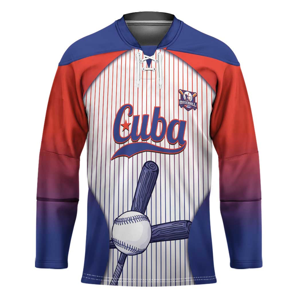 Cuba Baseball Custom Hockey Jersey 2026 Go Champions White Version - Wonder Print Shop