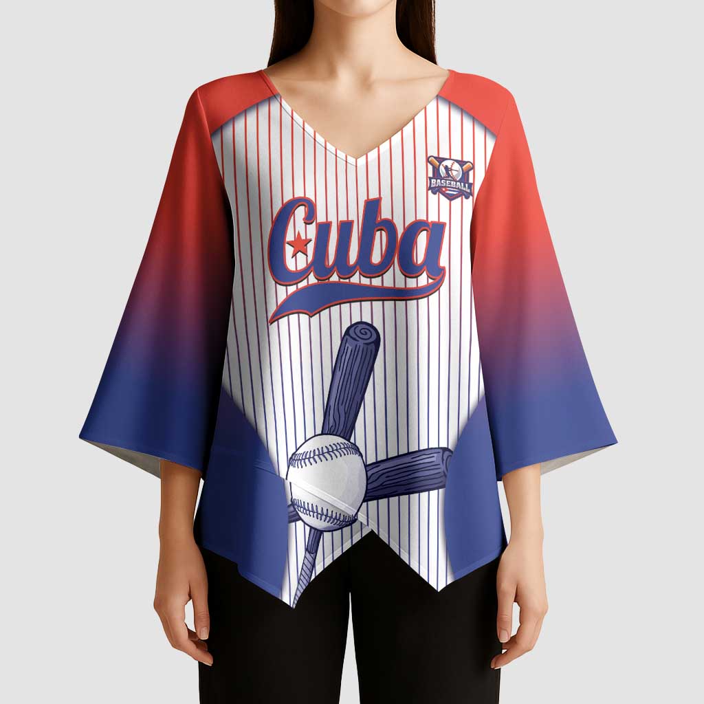 Cuba Baseball Custom Kimono Sleeve Blouse 2026 Go Champions White Version - Wonder Print Shop