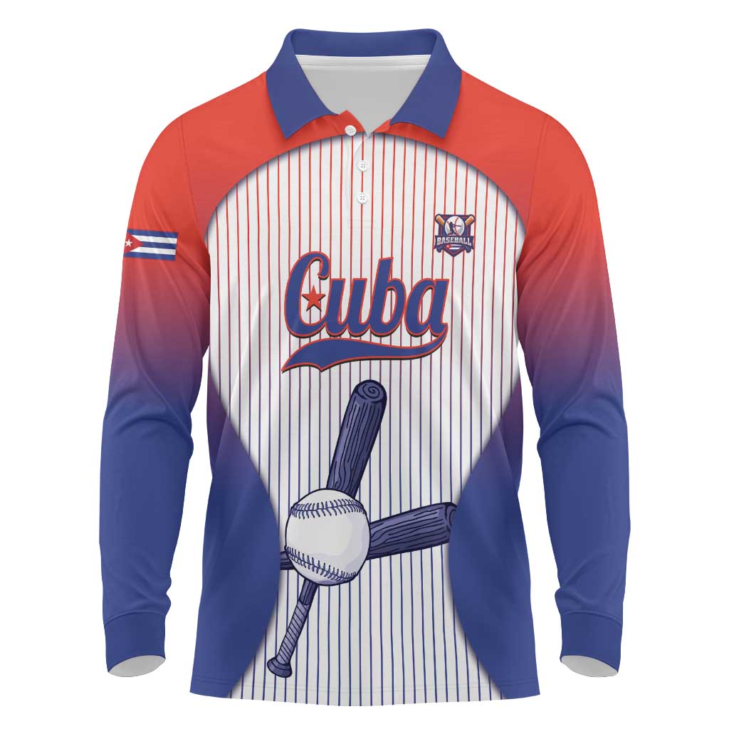 Cuba Baseball Custom Long Sleeve Polo Shirt 2026 Go Champions White Version - Wonder Print Shop