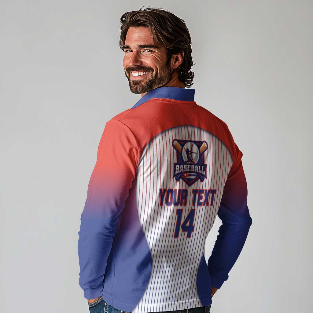 Cuba Baseball Custom Long Sleeve Polo Shirt 2026 Go Champions White Version - Wonder Print Shop