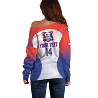 Cuba Baseball Custom Off Shoulder Sweater 2026 Go Champions White Version - Wonder Print Shop