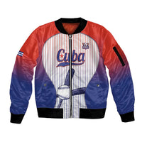 Cuba Baseball Custom Sleeve Zip Bomber Jacket 2026 Go Champions White Version - Wonder Print Shop