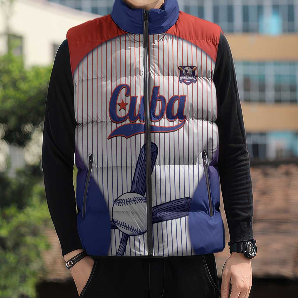 Cuba Baseball Custom Sleeveless Puffer Jacket 2026 Go Champions White Version - Wonder Print Shop