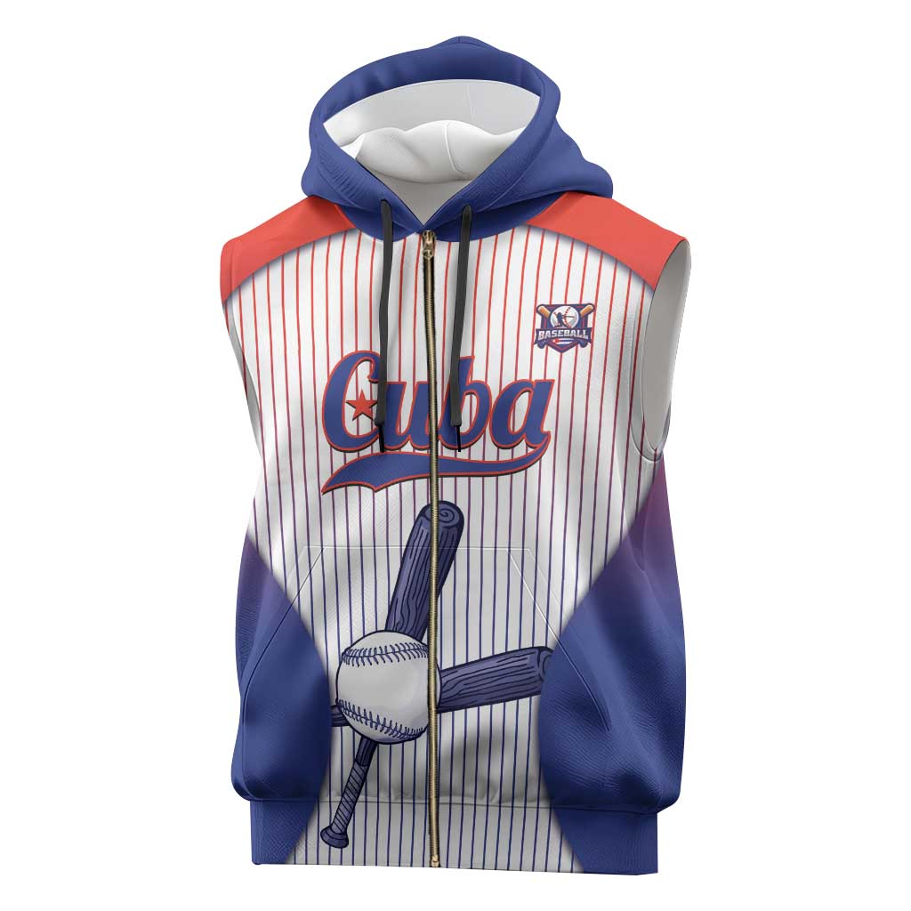 Cuba Baseball Custom Sleeveless Zip Hoodie 2026 Go Champions White Version - Wonder Print Shop