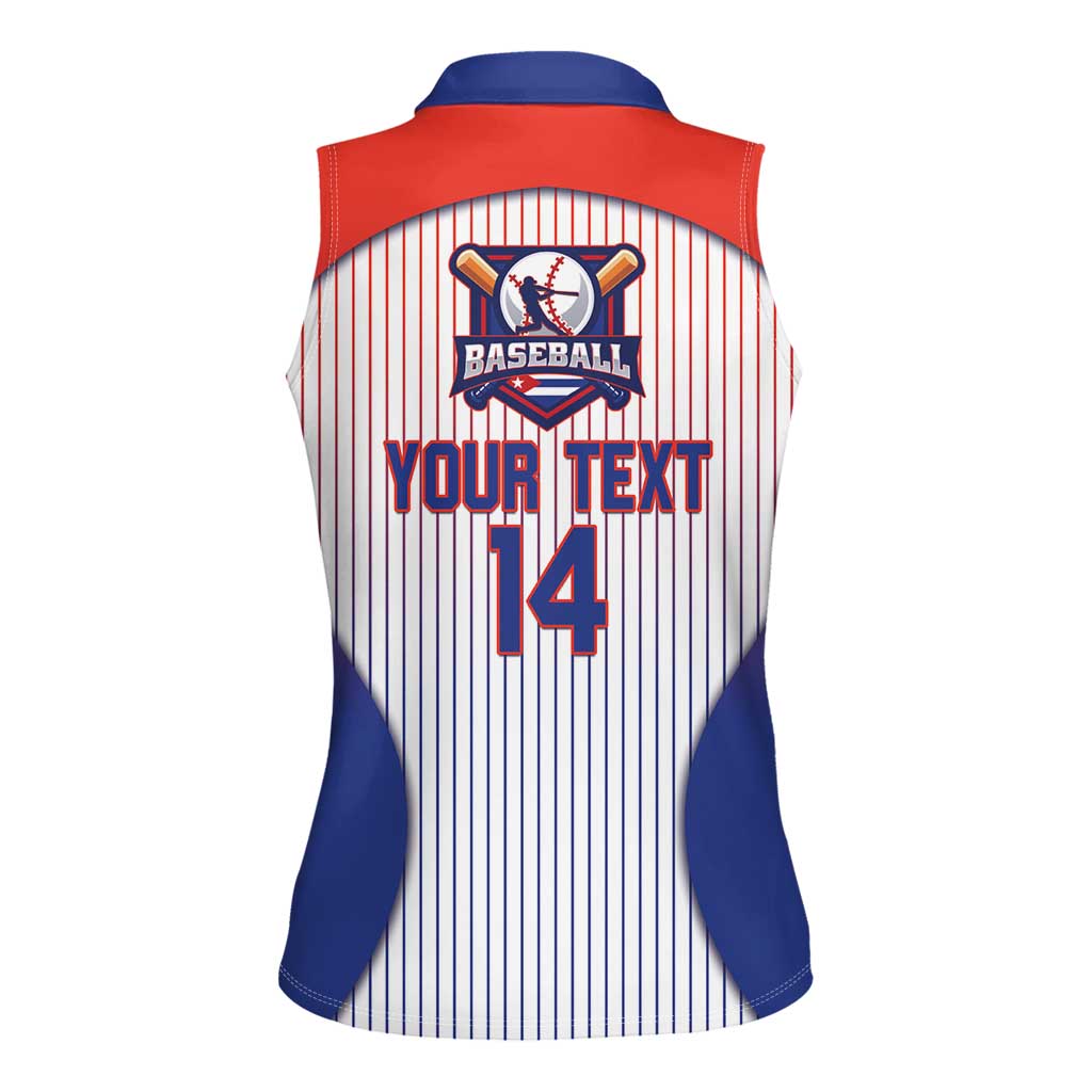 Cuba Baseball Custom Women Sleeveless Polo Shirt 2026 Go Champions White Version - Wonder Print Shop