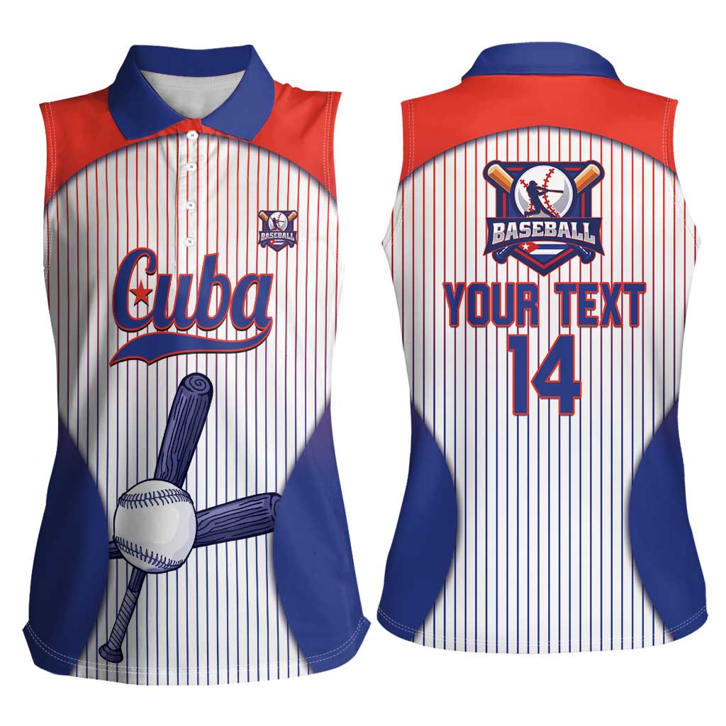 Cuba Baseball Custom Women Sleeveless Polo Shirt 2026 Go Champions White Version - Wonder Print Shop