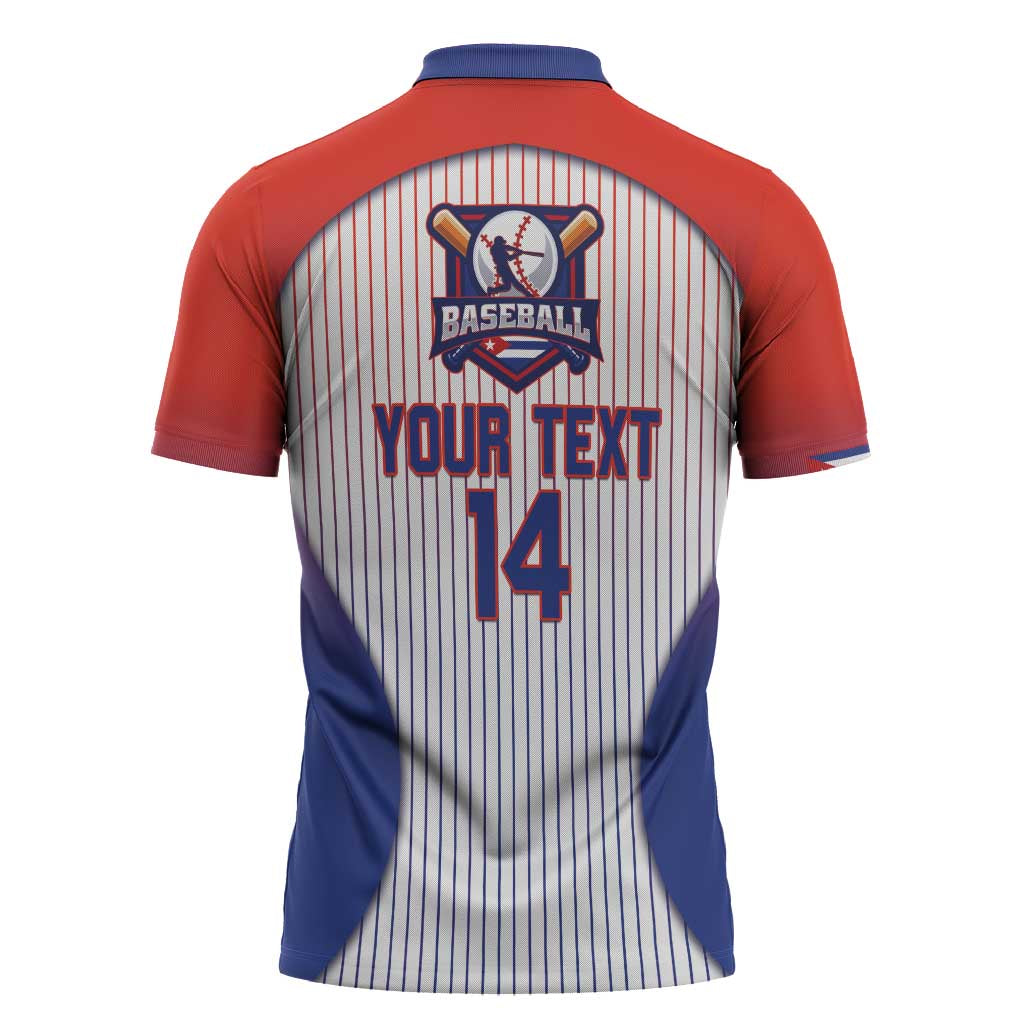Cuba Baseball Custom Zipper Polo Shirt 2026 Go Champions White Version - Wonder Print Shop