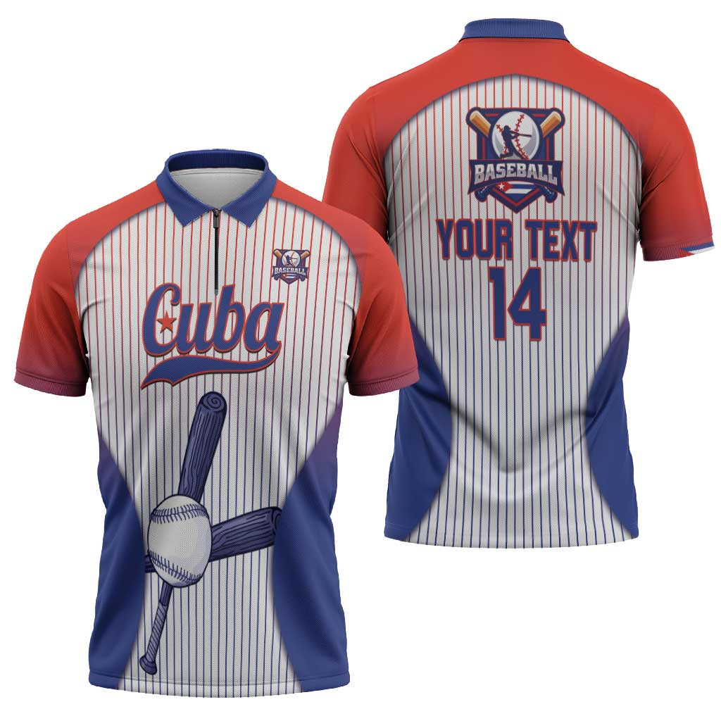 Cuba Baseball Custom Zipper Polo Shirt 2026 Go Champions White Version - Wonder Print Shop