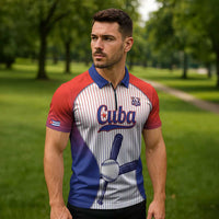 Cuba Baseball Custom Zipper Polo Shirt 2026 Go Champions White Version - Wonder Print Shop