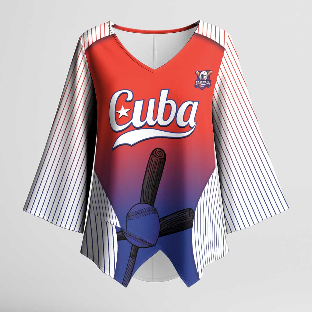 Cuba Baseball Custom Kimono Sleeve Blouse 2026 Go Champions Red Version - Wonder Print Shop