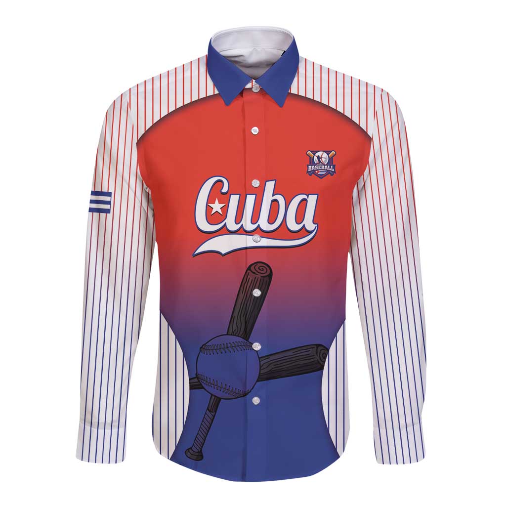 Cuba Baseball Custom Long Sleeve Button Shirt 2026 Go Champions Red Version - Wonder Print Shop