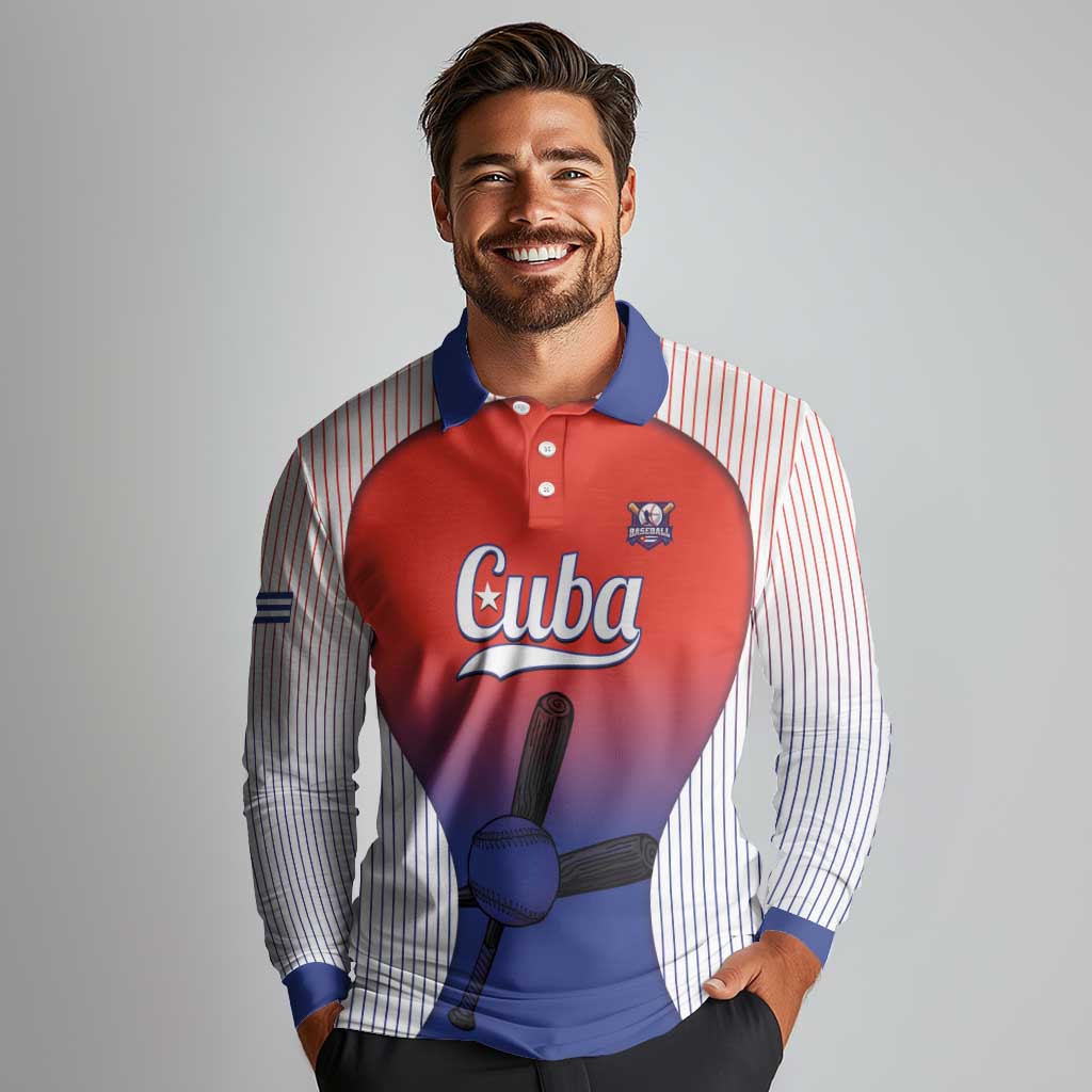 Cuba Baseball Custom Long Sleeve Polo Shirt 2026 Go Champions Red Version - Wonder Print Shop
