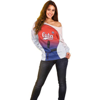 Cuba Baseball Custom Off Shoulder Sweater 2026 Go Champions Red Version - Wonder Print Shop