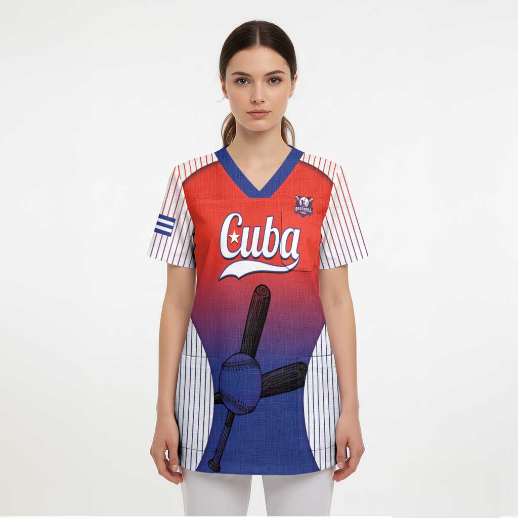 Cuba Baseball Custom Scrub Top 2026 Go Champions Red Version - Wonder Print Shop