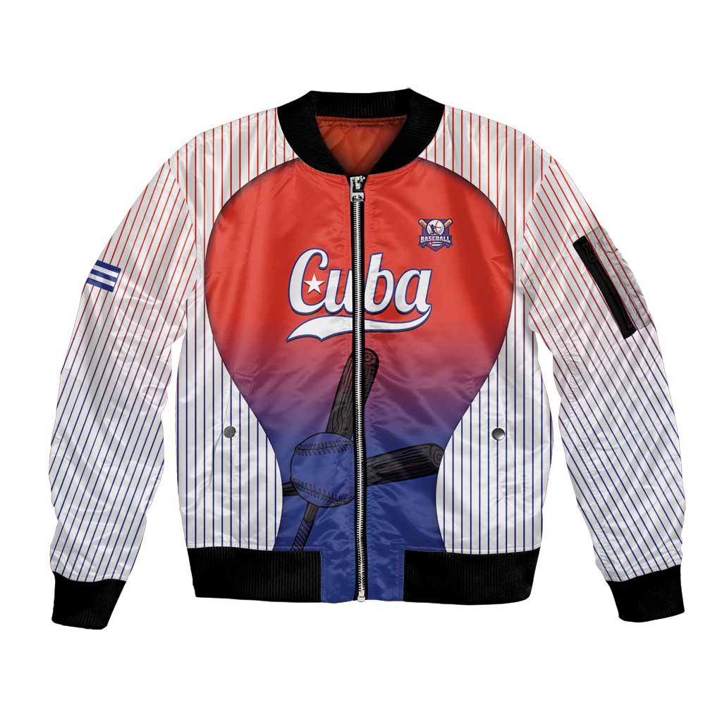 Cuba Baseball Custom Sleeve Zip Bomber Jacket 2026 Go Champions Red Version - Wonder Print Shop