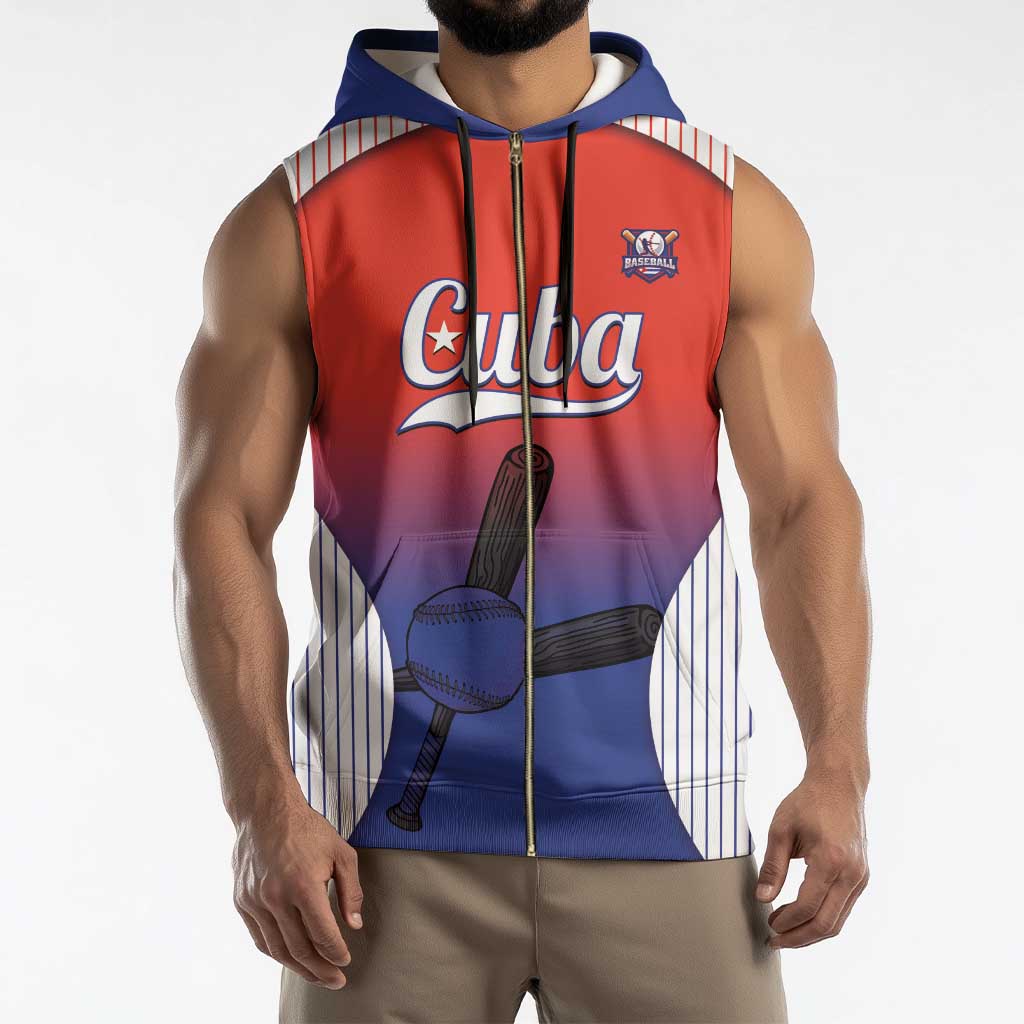Cuba Baseball Custom Sleeveless Zip Hoodie 2026 Go Champions Red Version - Wonder Print Shop