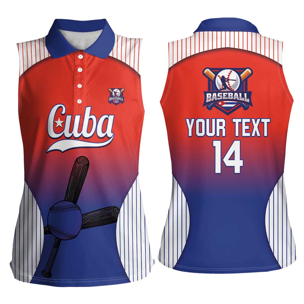 Cuba Baseball Custom Women Sleeveless Polo Shirt 2026 Go Champions Red Version - Wonder Print Shop