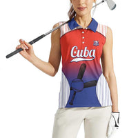 Cuba Baseball Custom Women Sleeveless Polo Shirt 2026 Go Champions Red Version - Wonder Print Shop