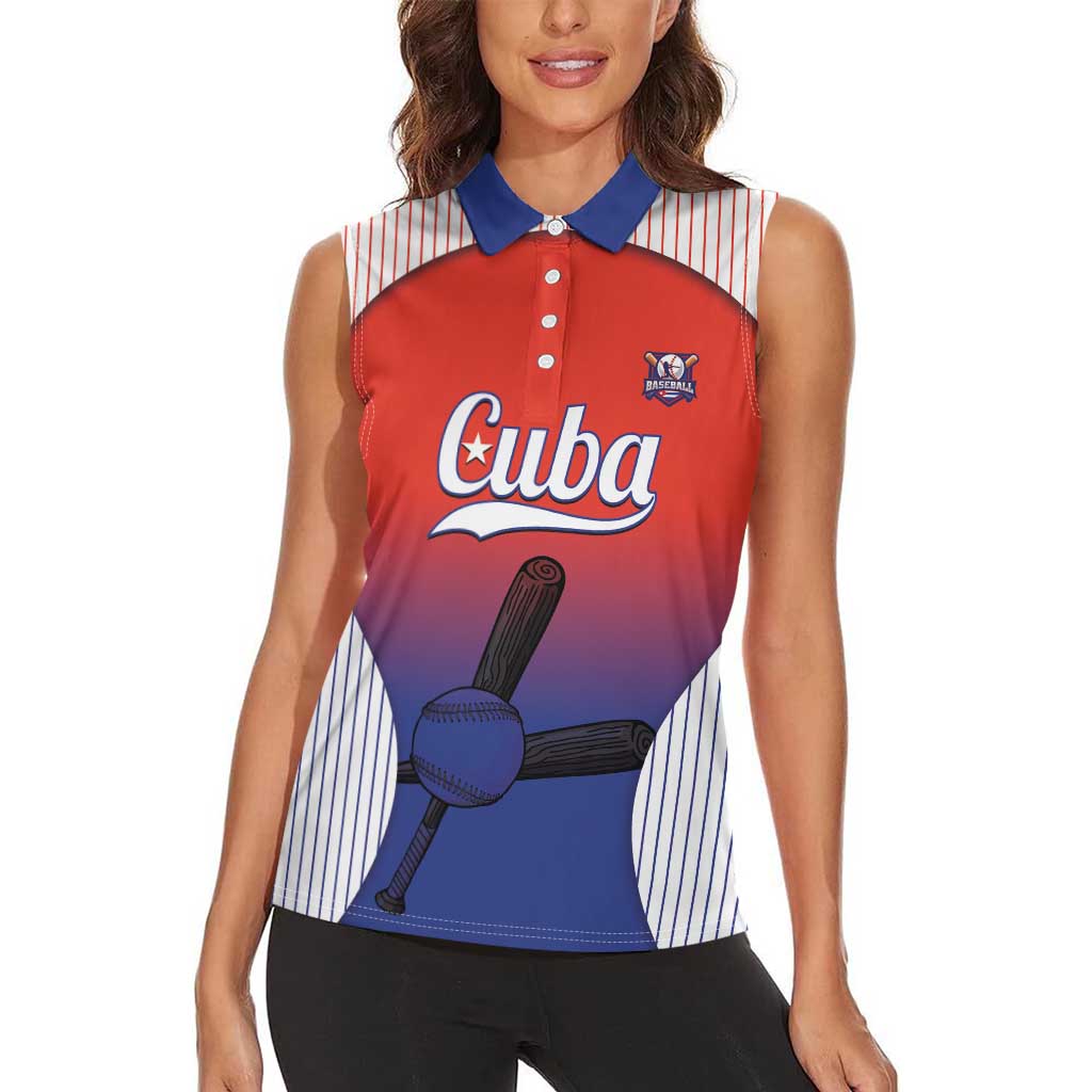 Cuba Baseball Custom Women Sleeveless Polo Shirt 2026 Go Champions Red Version - Wonder Print Shop