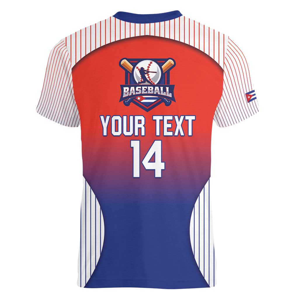 Cuba Baseball Custom Women V-Neck T-Shirt 2026 Go Champions Red Version - Wonder Print Shop