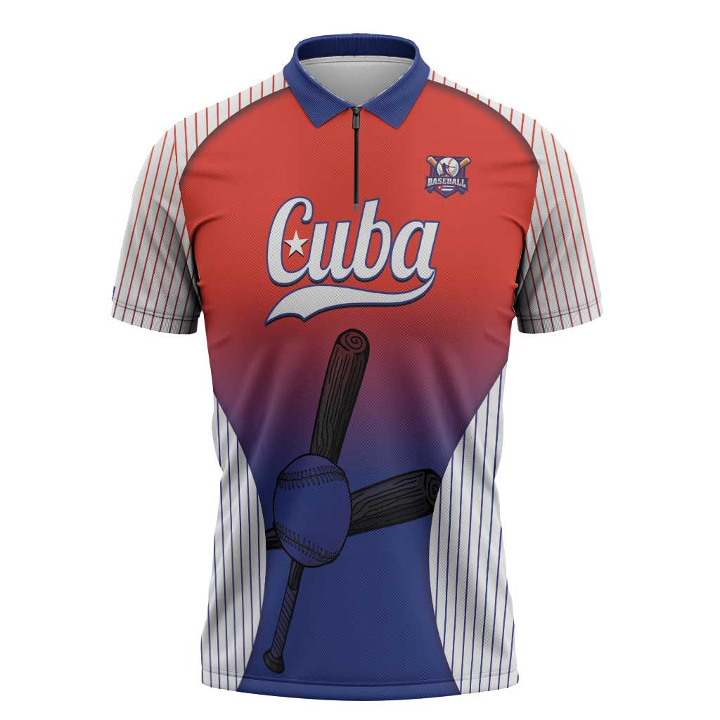 Cuba Baseball Custom Zipper Polo Shirt 2026 Go Champions Red Version - Wonder Print Shop
