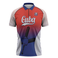 Cuba Baseball Custom Zipper Polo Shirt 2026 Go Champions Red Version - Wonder Print Shop