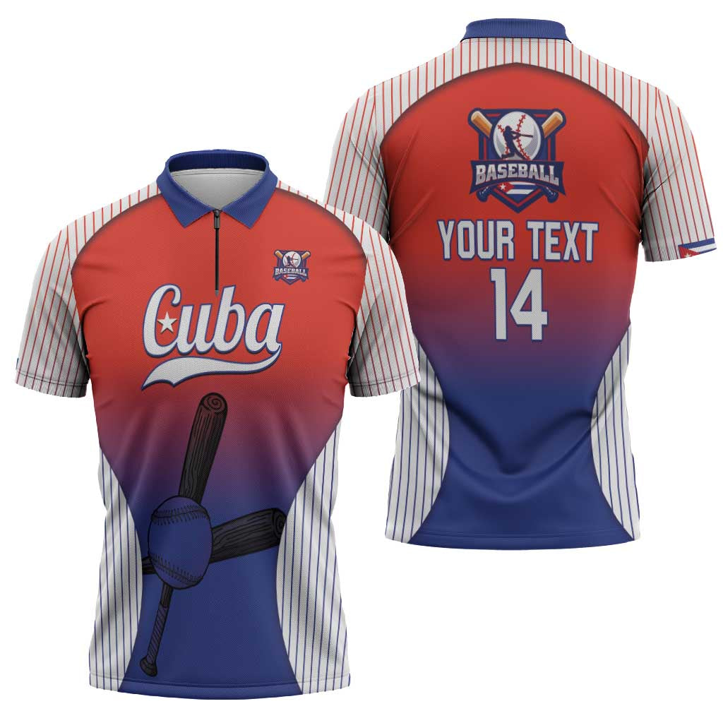 Cuba Baseball Custom Zipper Polo Shirt 2026 Go Champions Red Version - Wonder Print Shop