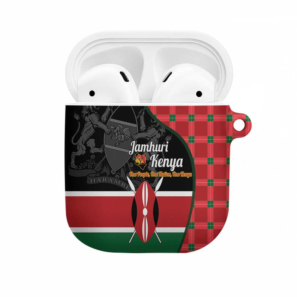 Kenya Jamhuri Day AirPods Case One People One Nation Massai Shuka Pattern - Wonder Print Shop