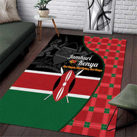 Kenya Jamhuri Day Area Rug One People One Nation Massai Shuka Pattern - Wonder Print Shop