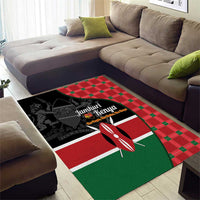 Kenya Jamhuri Day Area Rug One People One Nation Massai Shuka Pattern - Wonder Print Shop
