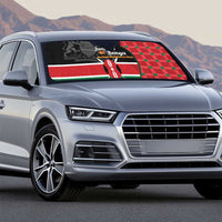 Kenya Jamhuri Day Auto Sun Shade One People One Nation Massai Shuka Pattern - Wonder Print Shop