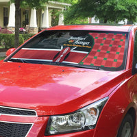 Kenya Jamhuri Day Auto Sun Shade One People One Nation Massai Shuka Pattern - Wonder Print Shop