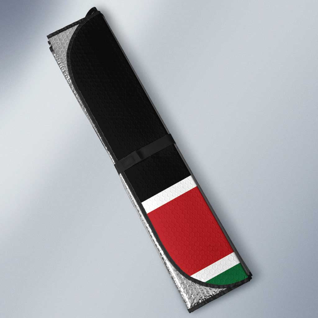 Kenya Jamhuri Day Auto Sun Shade One People One Nation Massai Shuka Pattern - Wonder Print Shop