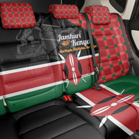 Kenya Jamhuri Day Back Car Seat Cover One People One Nation Massai Shuka Pattern - Wonder Print Shop