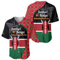 Kenya Jamhuri Day Baseball Jersey One People One Nation Massai Shuka Pattern - Wonder Print Shop