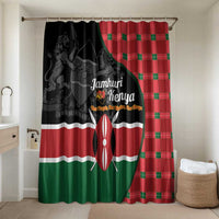 Kenya Jamhuri Day Bathroom Set One People One Nation Massai Shuka Pattern - Wonder Print Shop