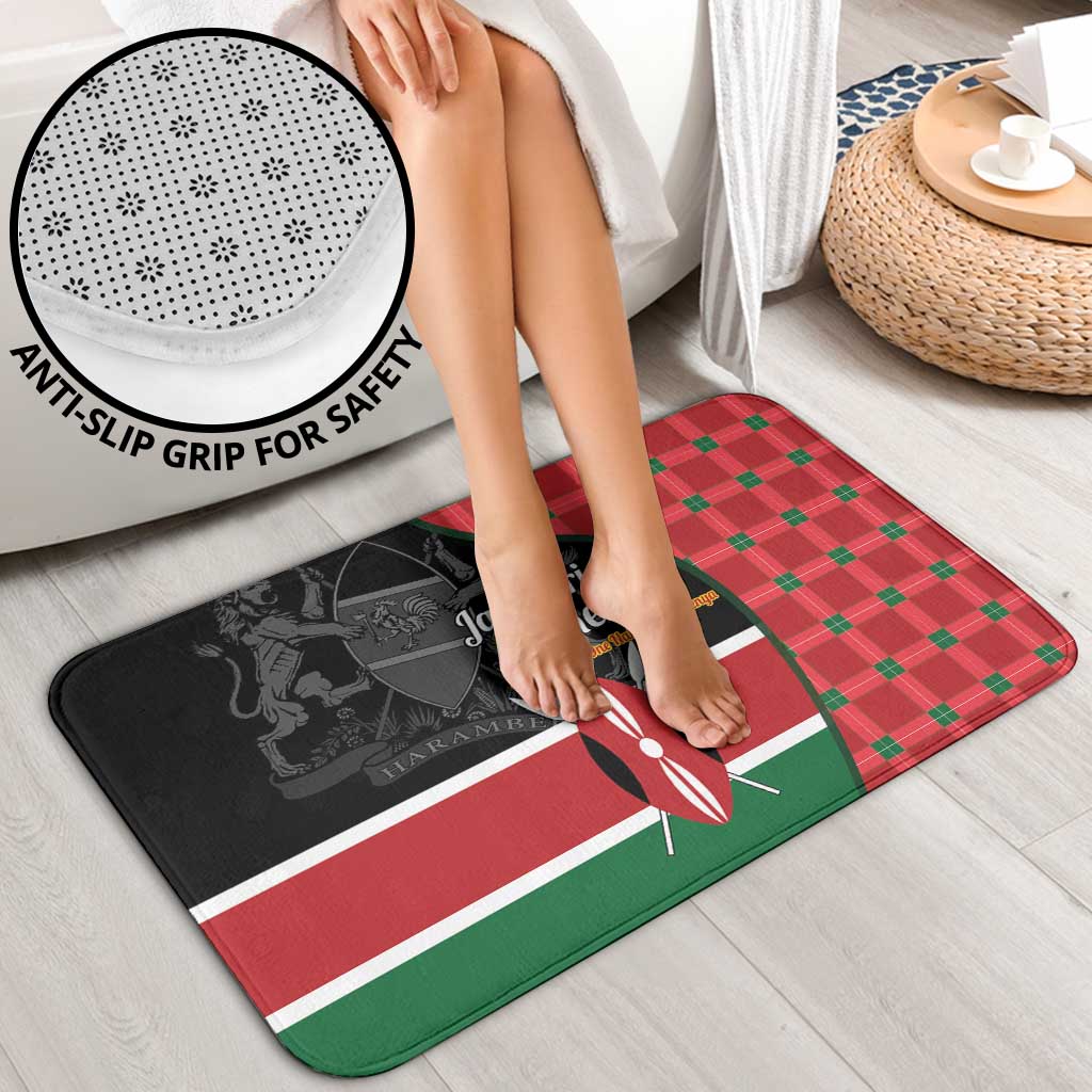 Kenya Jamhuri Day Bathroom Set One People One Nation Massai Shuka Pattern - Wonder Print Shop