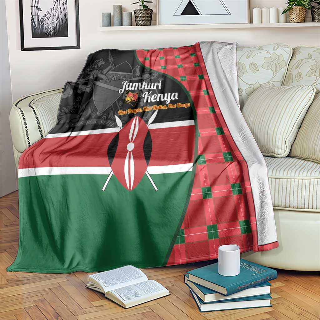 Kenya Jamhuri Day Blanket One People One Nation Massai Shuka Pattern - Wonder Print Shop