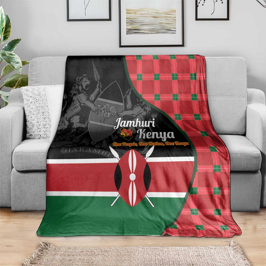 Kenya Jamhuri Day Blanket One People One Nation Massai Shuka Pattern - Wonder Print Shop