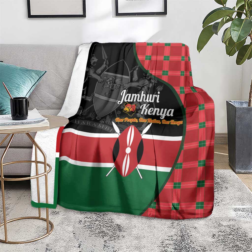 Kenya Jamhuri Day Blanket One People One Nation Massai Shuka Pattern - Wonder Print Shop