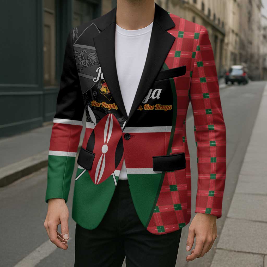 Kenya Jamhuri Day Blazer One People One Nation Massai Shuka Pattern - Wonder Print Shop