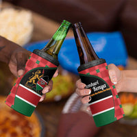 Kenya Jamhuri Day 4 in 1 Can Cooler Tumbler One People One Nation Massai Shuka Pattern - Wonder Print Shop