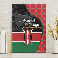 Kenya Jamhuri Day Canvas Wall Art One People One Nation Massai Shuka Pattern - Wonder Print Shop