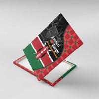 Kenya Jamhuri Day Canvas Wall Art One People One Nation Massai Shuka Pattern - Wonder Print Shop