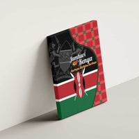 Kenya Jamhuri Day Canvas Wall Art One People One Nation Massai Shuka Pattern - Wonder Print Shop